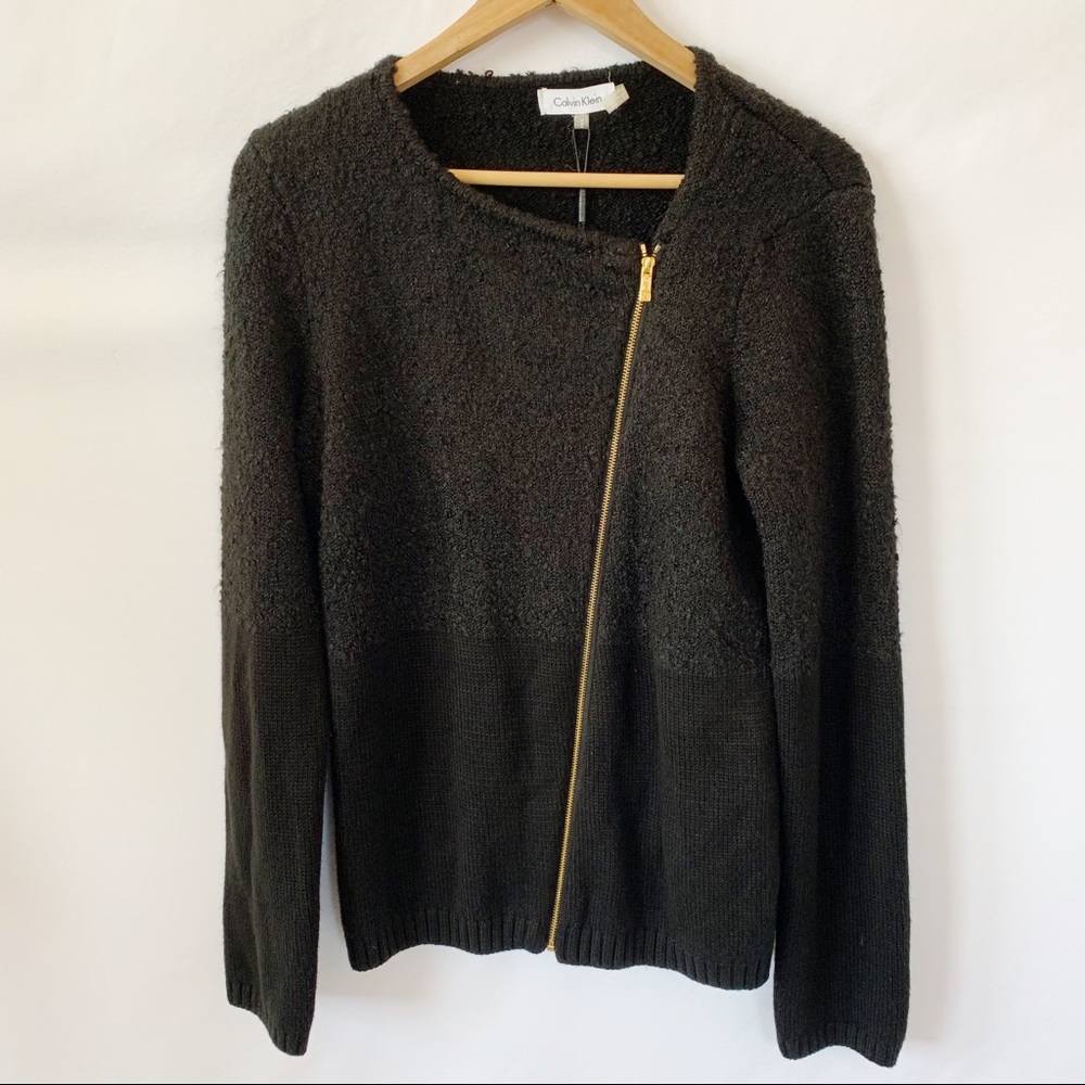 Calvin Klein sweater size M Asymmetrical Zip black
